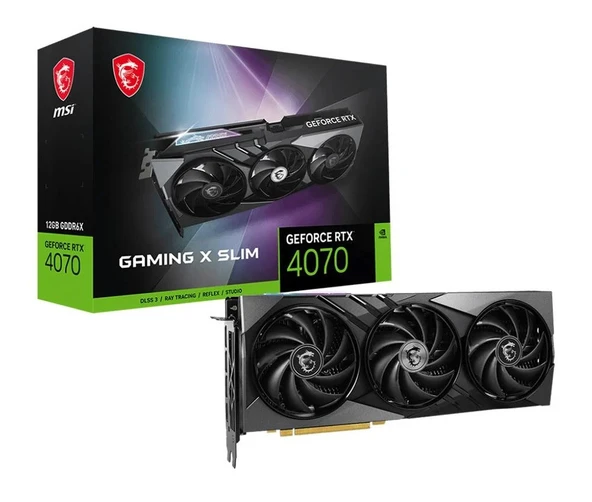 MSI GeForce RTX 4070 GAMING X SLIM 12G 12GB GDDR6X 192Bit DX12 Gaming (Oyuncu) Ekran Kartı