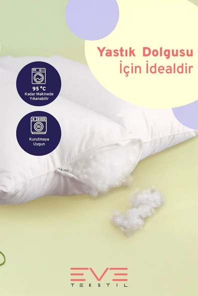 Yastık Yorgan Oyuncak Dolum Malzemesi Antialerjik Yapışmaz 1.Kalite %100 Temiz Silikon Elyaf 2 Kg - Resim 3