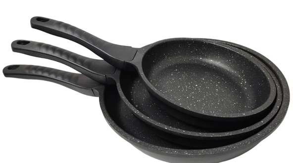 Granit döküm 3 lü kızartma tavası 20 cm 24 cm 28 cm - 2