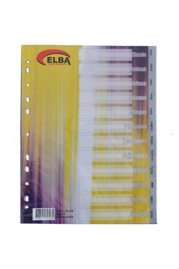 Bafix Plastik Seperatör Aylar A4 Plastik