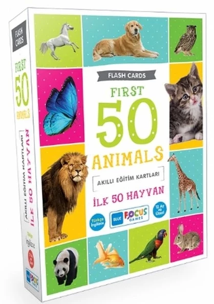 Blue Focus İlk 50 Hayvan - Akıllı Eğitim Kartları