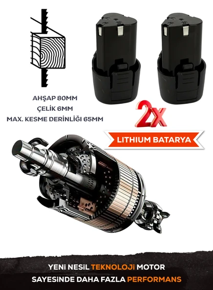 Steiner Alman 12 V 3.0 Ah Li-ion Çift Akülü Şarjlı Dekupaj Testere - 3