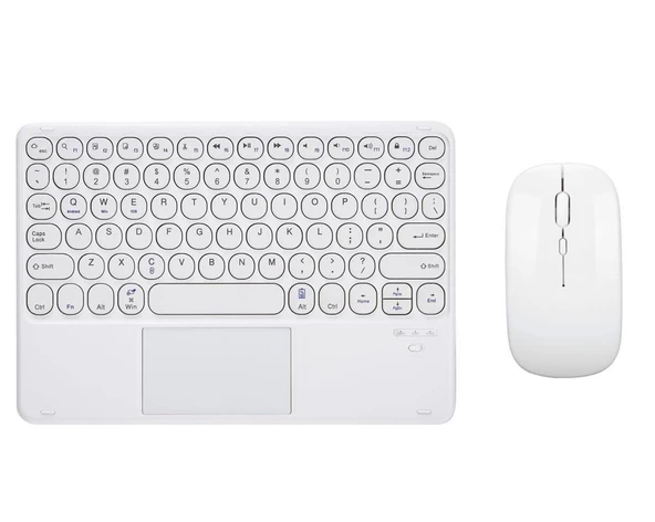 Wenn Ultra E140A 14" Uyumlu Kablosuz Bluetooth Şarjlı TouchPad'li Klavye Mouse Seti - Beyaz