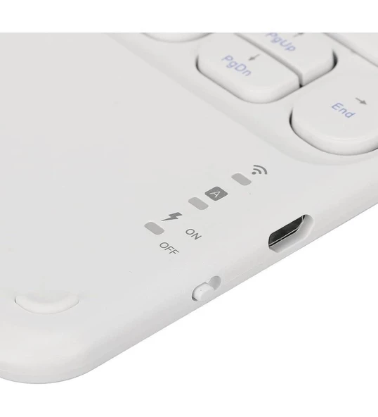 Xiaomi Redmi Pad 5 11" Uyumlu Kablosuz Bluetooth Şarjlı TouchPad'li Klavye Mouse Seti - Beyaz - 4