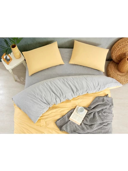 Çift Kişilik Nevresim Takımı Polycotton Sarı