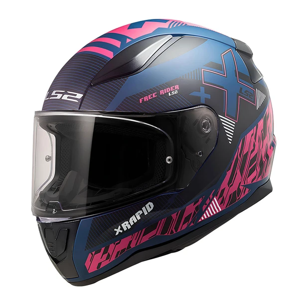 LS2 RAPID 2 XTREET MAT MAVİ-MOR KAPALI MOTOSİKLET KASKI