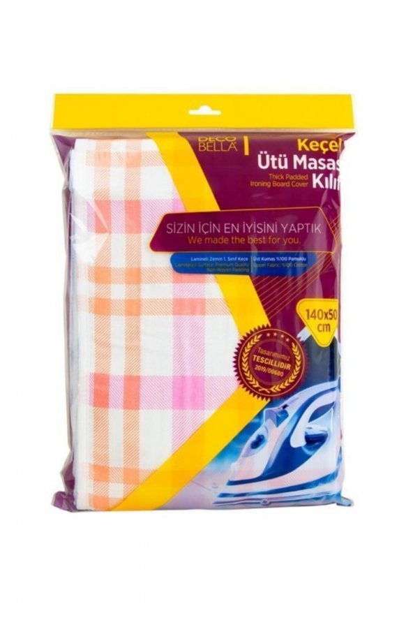 MCBLUE Yavruağzı Çizgi Desenli Keçeli Ütü Masası Kılıfı 140x50 Decobella - 2