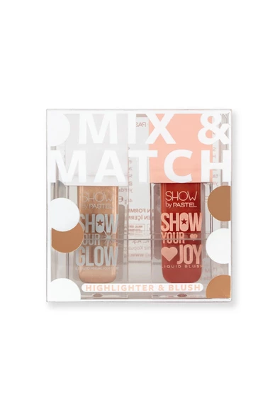 Mix & Match Glow Liquid Highlighter 72 & Joy Liquid Blush 57 Pastel