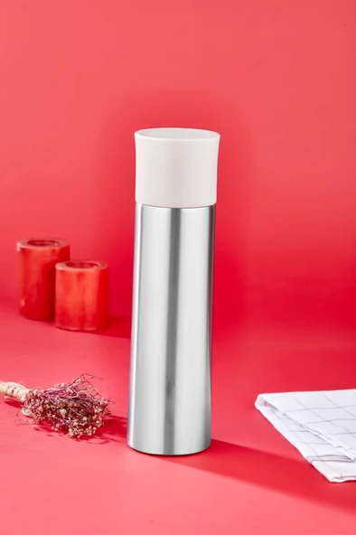Cooker CKR-2057 Krem 500 ML Bardaklı Paslanmaz Çelik Termos