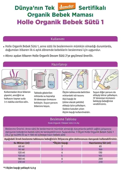 Organik 1 Bebek Sütü 0-6 Ay 400 gr - 2