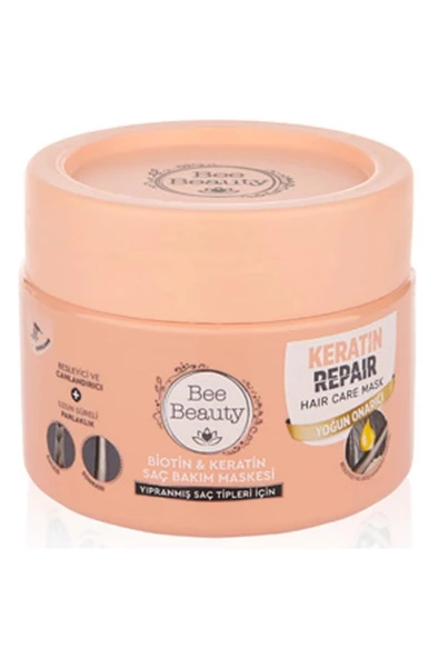 Bee Beauty Besleyici Onarıcı Biotin & Keratin Saç Bakım Maskesi 300 ml - 1