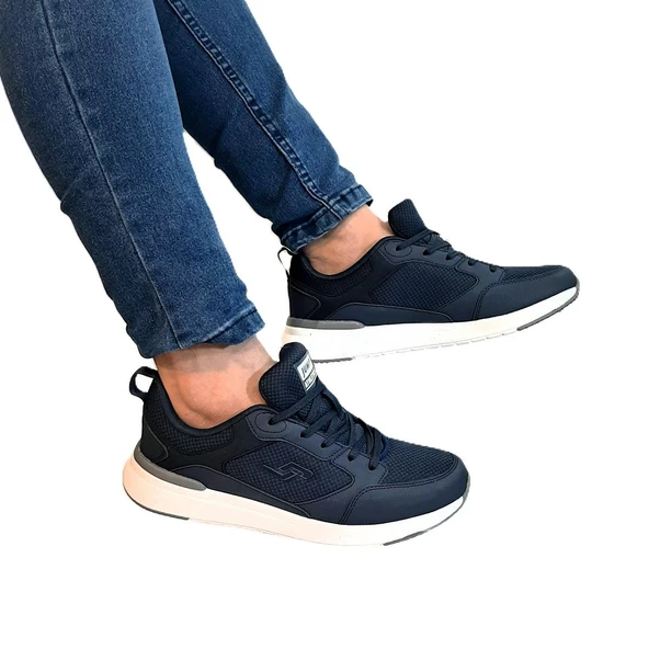 Jump 32427 Lacivert-Beyaz Hafızalı Rahat Taban Spor Ayakkabı - 9
