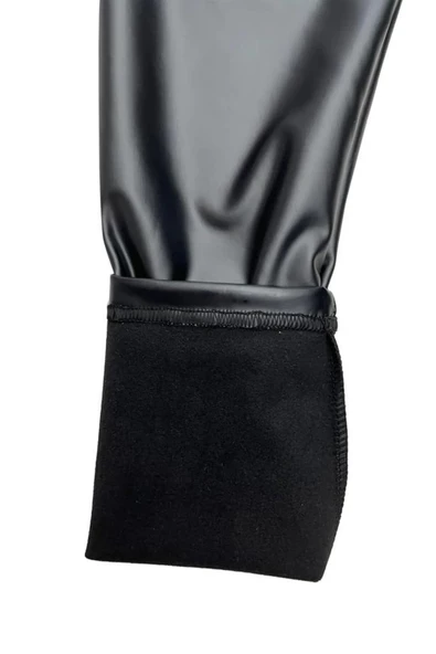 Full Elastan Mat Deri Kışlık Kadın Tayt Yüksek Bel Şardonlu Toplarlayıcı Mat Suni Deri Tayt - 5