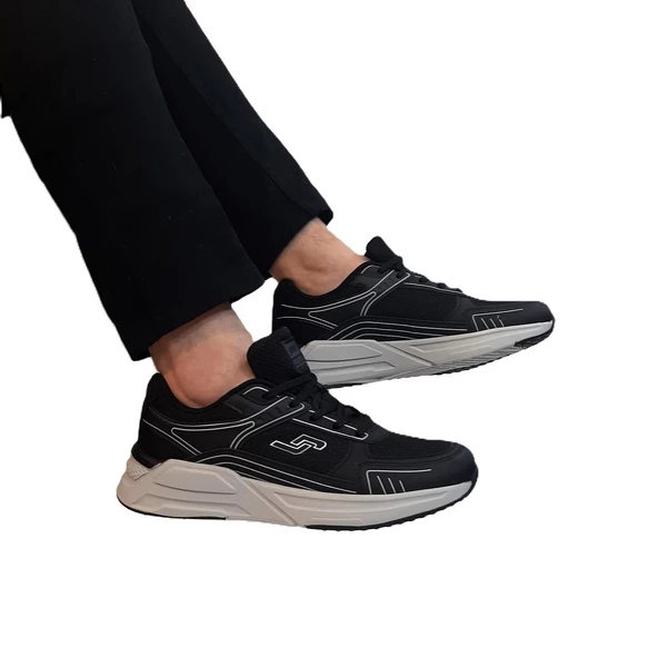 Jump 32438 Siyah-Beyaz Memory Ortapedik Hafif Spor Ayakkabı - Resim 4