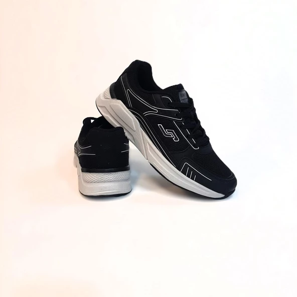 Jump 32438 Siyah-Beyaz Memory Ortapedik Hafif Spor Ayakkabı - Resim 8