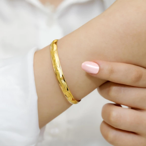 5 gr(gram) 6 mm 22 Ayar İşçiliksiz Bilezik TBC005 - 2