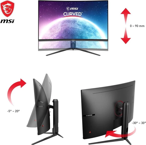 MSI G32CQ5P 31.5" 1 ms 2K Curved 170 Hz Oyuncu Monitörü Outlet - 7
