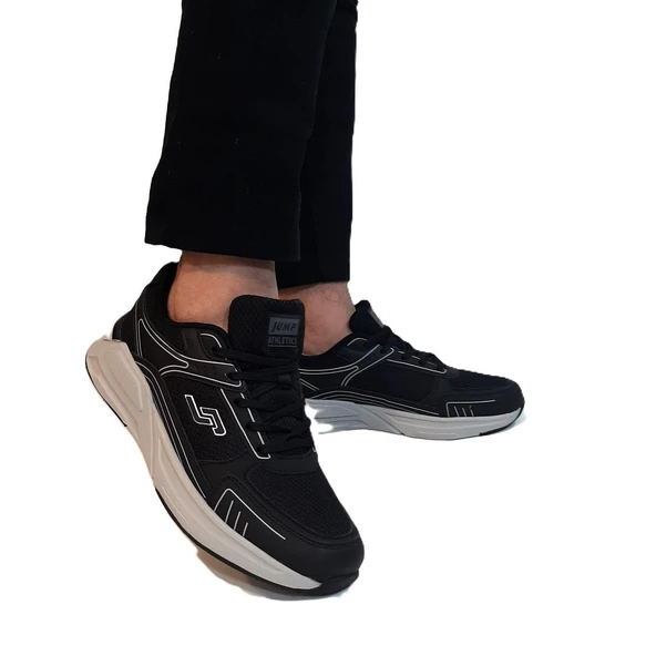 Jump 32438 Siyah-Beyaz Memory Ortapedik Hafif Spor Ayakkabı - Resim 5