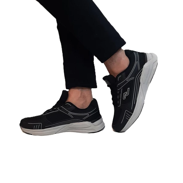 Jump 32438 Siyah-Beyaz Memory Ortapedik Hafif Spor Ayakkabı - Resim 6