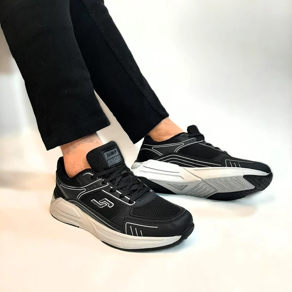 Jump 32438 Siyah-Beyaz Memory Ortapedik Hafif Spor Ayakkabı - Resim 3