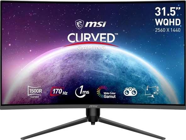 MSI G32CQ5P 31.5" 1 ms 2K Curved 170 Hz Oyuncu Monitörü Outlet