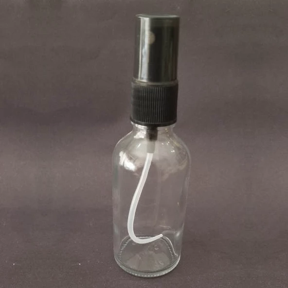 30ml Şeffaf Cam Şişe, spreyli Şişe, 12 Adet, Ecza şişesi, Boş Cam şişe