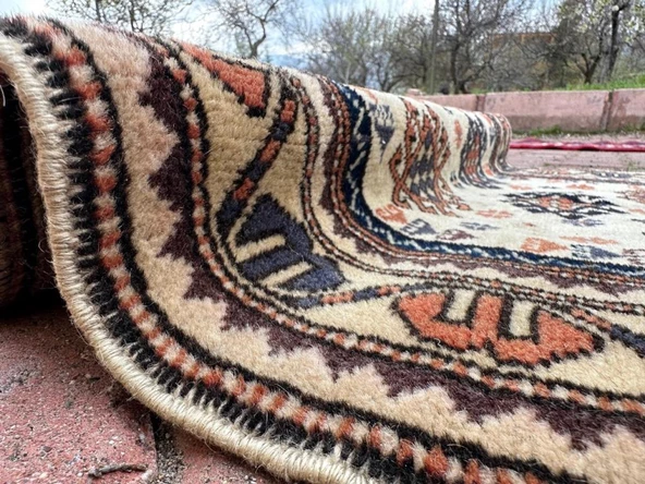 87x96 cm Küçük Boy El Dokuma Nostalji Kilim Küçük Dekoratif Halı - 3