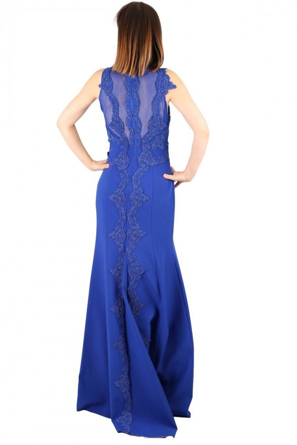 Fierte Kadın Büyük Beden Abiye Elbise Tn7640 Yuvarlak Yaka Düğün Mezuniyet Mürdüm Fuşya - 11