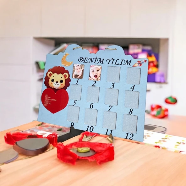 Binnex 12 aylık bebek fotoğraf çerçevesi ahşap - 3