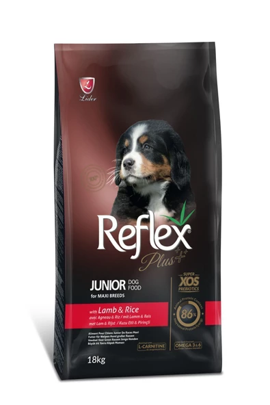 Plus Junior Kuzu Etli Pirinçli Büyük Irk Yavru Köpek Maması 18 Kg
