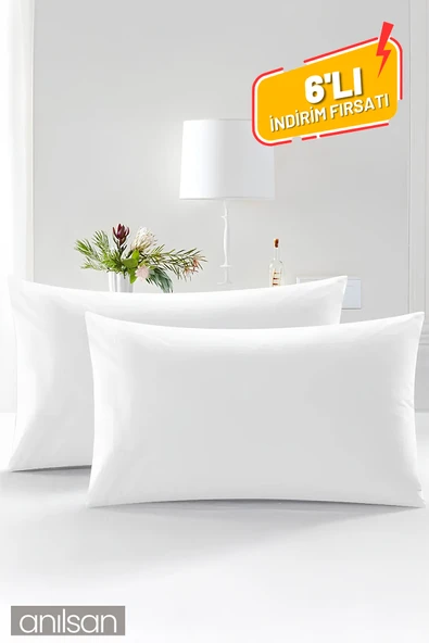 6'lı Mikrofiber Antialerjik Yastık - 1000gr, 50x70cm, Boncuk Silikon Dolgulu