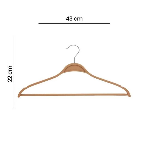 Gondol Woodly, Ahşap Görünümlü Elbise Askısı 3'lü - 5