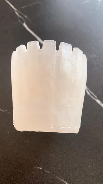 Parlak Sedefli Beyaz Renkli Tırtıklı Sukulent Epoksi Saksı El Yapımı Hediyelik - 5