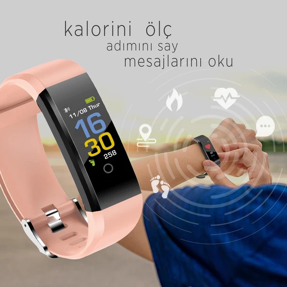 Polosmart PSSW01 Smart Fit Akıllı Bileklik Pembe - 3