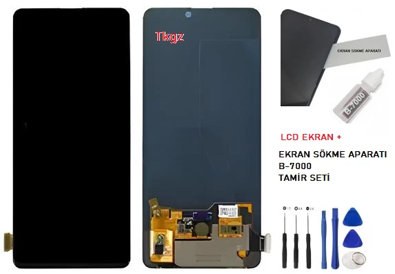 Tkgz - Xiaomi Mİ 9T PRO Uyumlu Lcd Ekran Dokunmatik Orijinal + B-7000 + TAMİR SETİ
