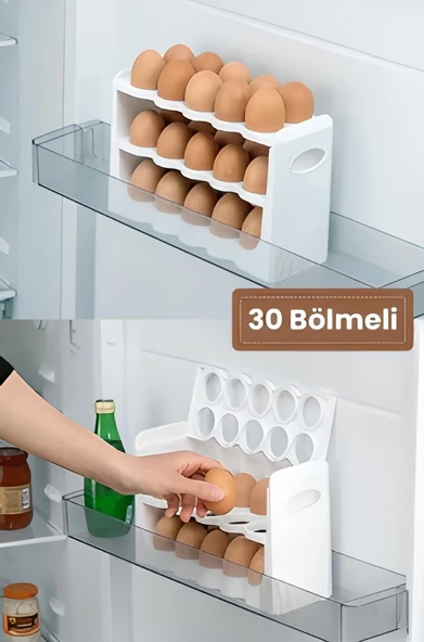 Gondol System Üç Katlı Yumurta Saklama Kutusu 30 Bölmeli - 3