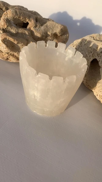 Parlak Sedefli Beyaz Renkli Tırtıklı Sukulent Epoksi Saksı El Yapımı Hediyelik - 6