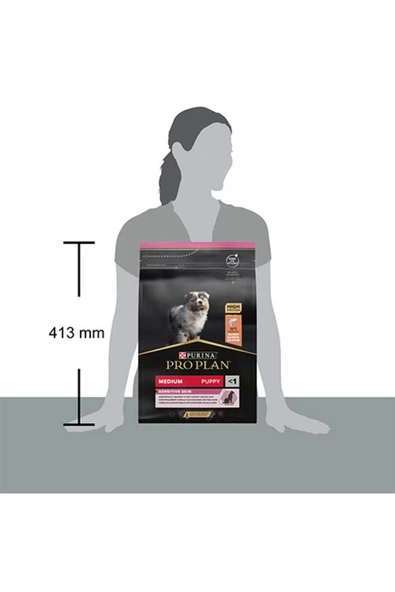 Medium Opti Derma Sensitive Skin Puppy Somonlu Orta Irk Yavru Köpek Maması 3 Kg - 3