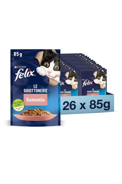 Somonlu Yaş Kedi Maması 26 Adet X 85 Gr.