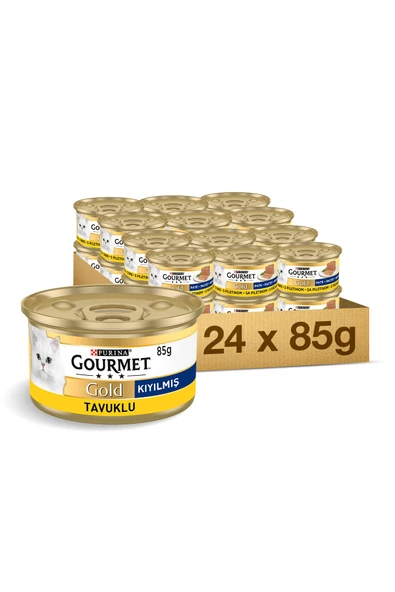 Purina Gold Kıyılmış Tavuklu Kedi Konservesi 85 gr X 24 Adet