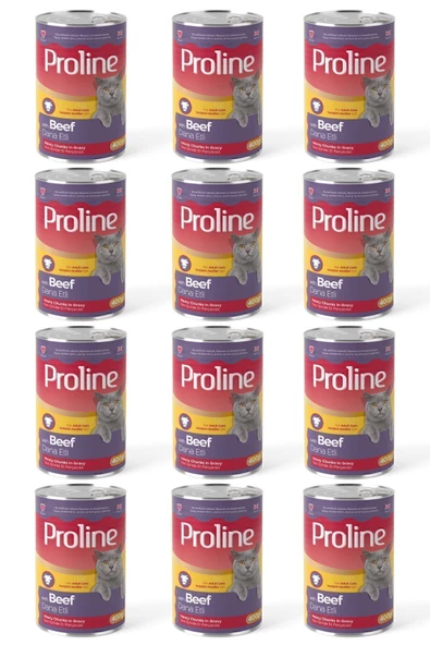 Dana Etli Sos İçinde Et Parçacıklı Konserve Yetişkin Kedi Maması 400 gr x 12 Adet