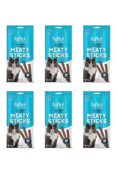 Meaty Sticks Somonlu Kedi Ödül Maması 3x5 Gr - 6 Paket