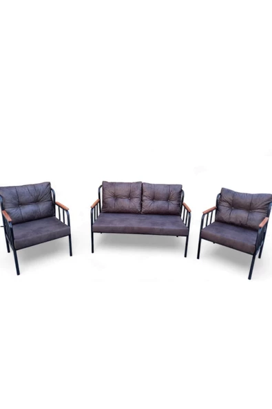 Aryans Home Mobilya Dekorasyon Ofis, Balkon, Salon Ve Mutfak Metal Koltuk Takımı - Resim 3