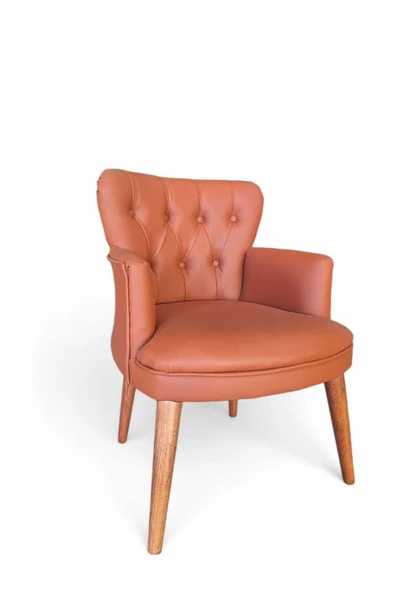 Aryans Home Mobilya Dekorasyon Taba Deri Ahşap Ayaklı Ofis Koltuk Takımı Büro Koltuk Ve Kanepeleri Deri Ofis Büro Mobilyası - 6