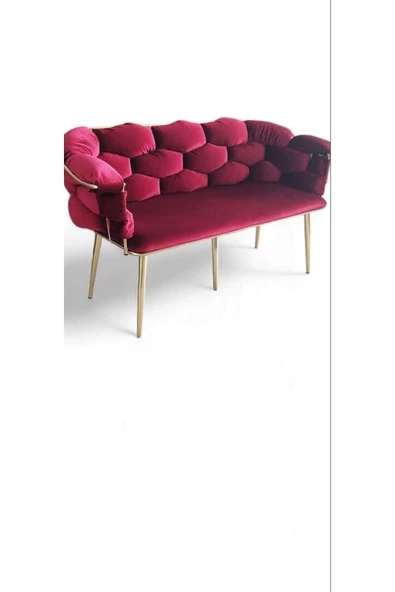 ARYANS HOME Ofis, Balkon, Salon Ve Mutfak Koltuk Takımı - Gold Nikalaj Metal Çay Seti Koltuk Takımı - Resim 2