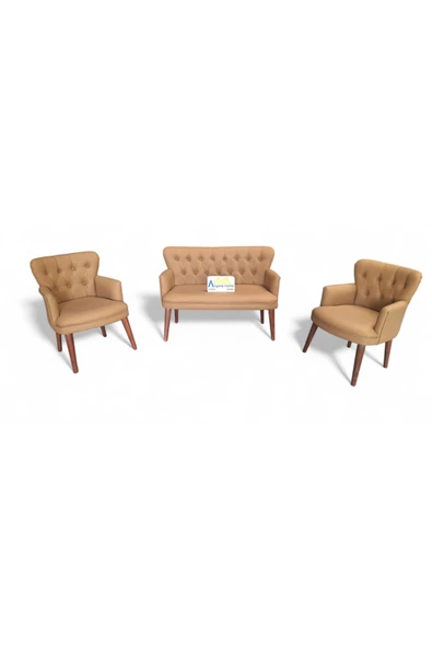 Aryans Home Mobilya Dekorasyon Ahşap Ayaklı Deri Ofis Koltuğu Ve Kanepeleri Deri Ofis Koltuğu Büro Mobilyası Bekleme Koltuğu - Resim 6