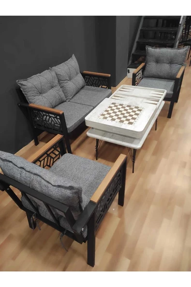 Aryans Home Mobilya Dekorasyon Balkon-bahçe-kafe Çay Seti Koltuk Oturma Takımı-oturma Grubu, Ofis Koltuğu - Sehpa Hariç - 3