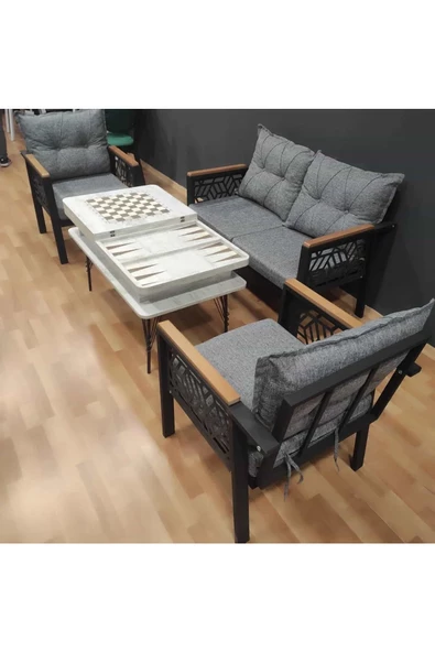 Aryans Home Mobilya Dekorasyon Balkon-bahçe-kafe Çay Seti Koltuk Oturma Takımı-oturma Grubu, Ofis Koltuğu - Sehpa Hariç - 4