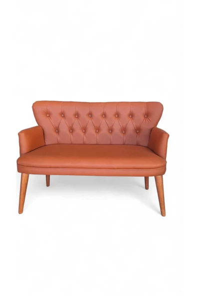 Aryans Home Mobilya Dekorasyon Taba ve Yeşil Deri Ahşap Ayaklı Ofis Koltuk Takımı Büro Koltuk Ve Kanepeleri Deri Ofis Mobilyası - 6