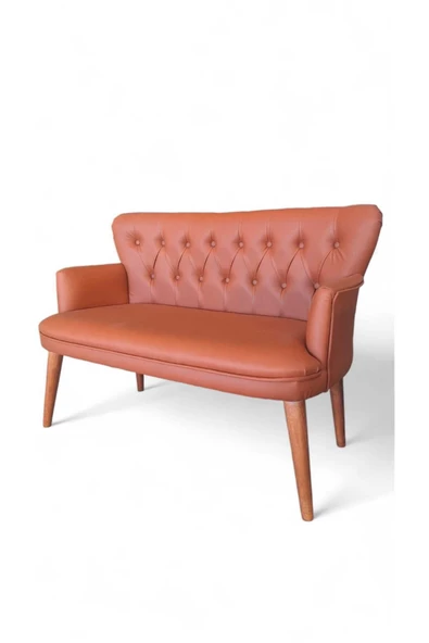 Aryans Home Mobilya Dekorasyon Taba Deri Ahşap Ayaklı Ofis Koltuk Takımı Büro Koltuk Ve Kanepeleri Deri Ofis Büro Mobilyası - 7